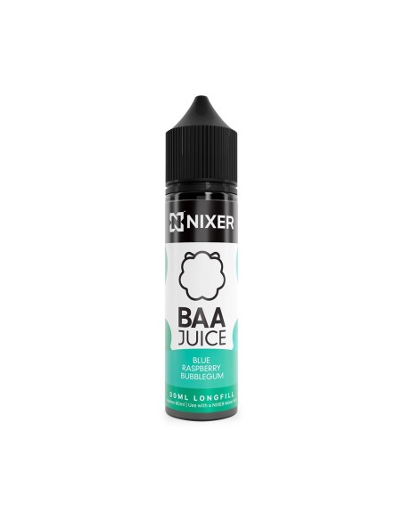 Nixer X Baa Juice Blue Raspberry Bubblegum- 30ml Longfill