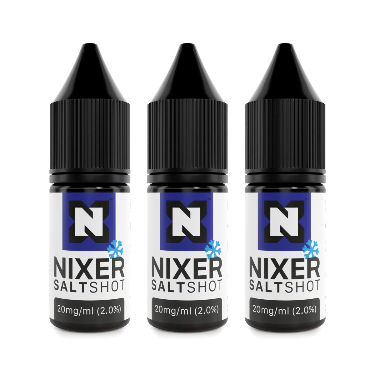 Box of 20 Nixer ICE Salt Nic Shot 20mg 50/50 10ml